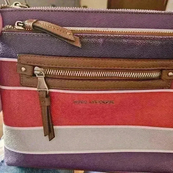 Dana Buchman Purse & envelope wallet.  Purple striped. - Picture 6 of 16
